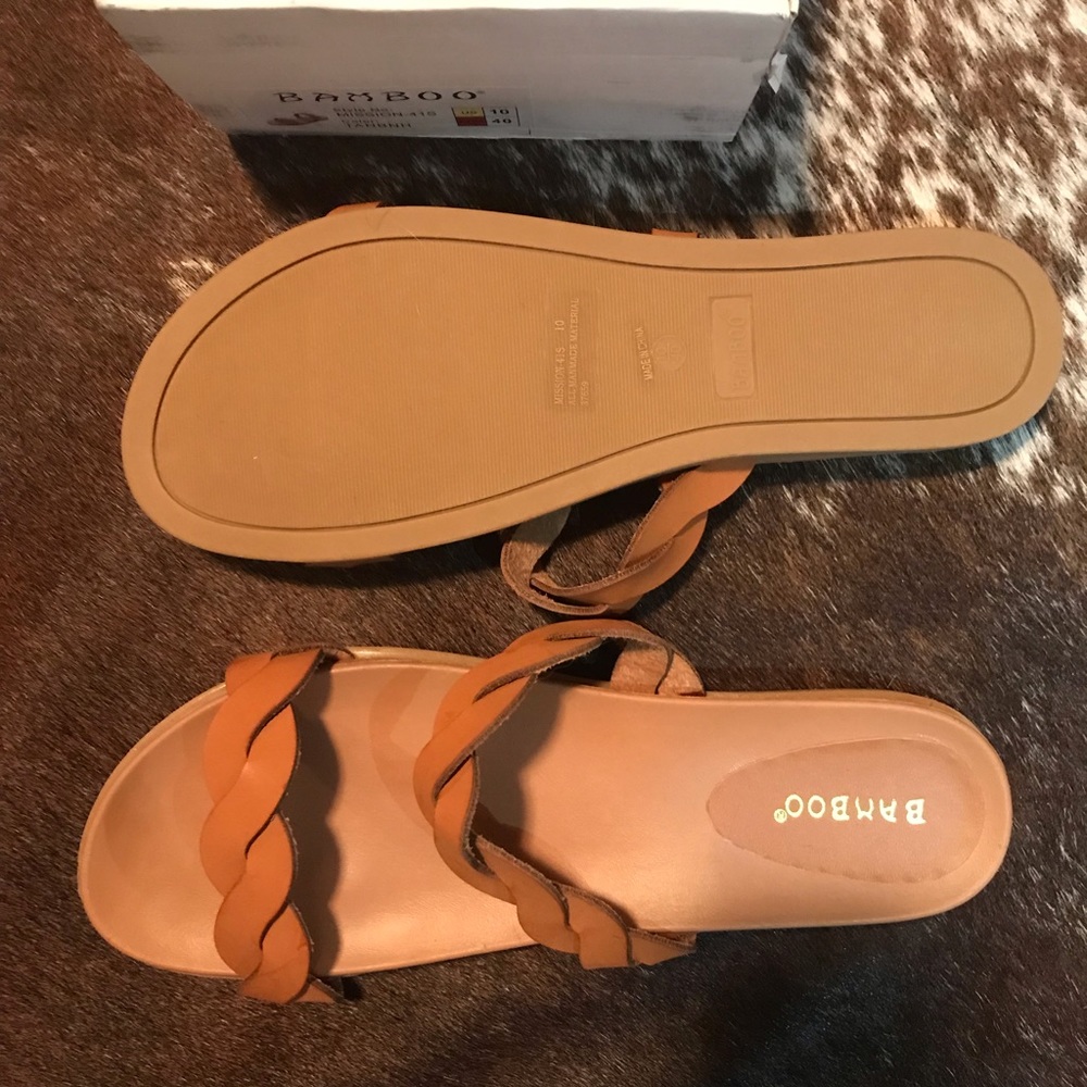 Bamboo brown sandals. Size 10. Brand New in Box.